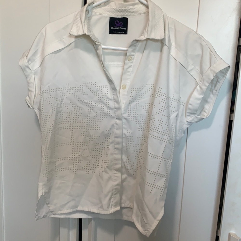 Plains & Print White‎ Polo Top size 4